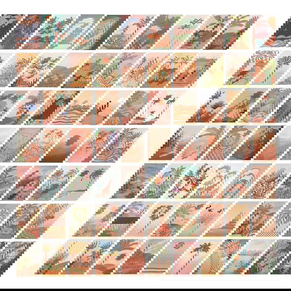 70 Mini Posters Pack 10x15cm Each Mood Postcard Travel & Escape Poster Decoration Painting Sheets for Home Lining Room Kitchen Bathroom - Grand Goldman