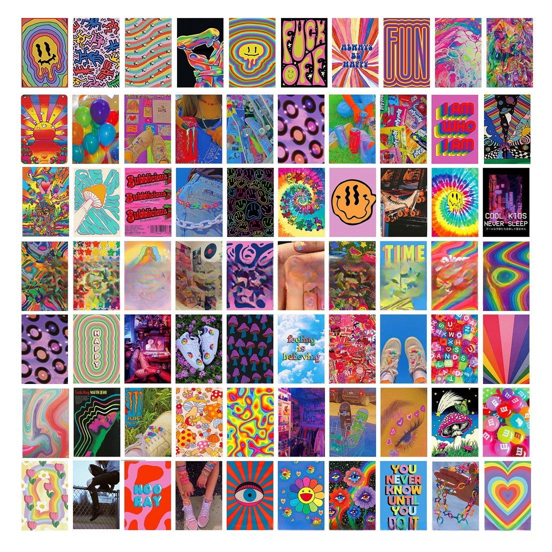 70 Mini Posters Pack 10x15cm Each Mood Postcard Travel & Escape Poster Decoration Painting Sheets for Home Lining Room Kitchen Bathroom - Grand Goldman