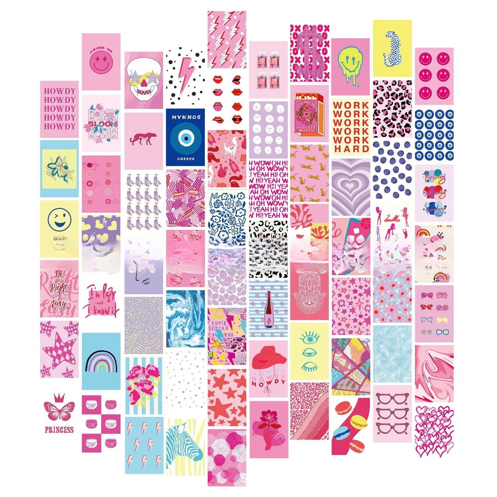 70 Mini Posters Pack 10x15cm Each Mood Postcard Travel & Escape Poster Decoration Painting Sheets for Home Lining Room Kitchen Bathroom - Grand Goldman