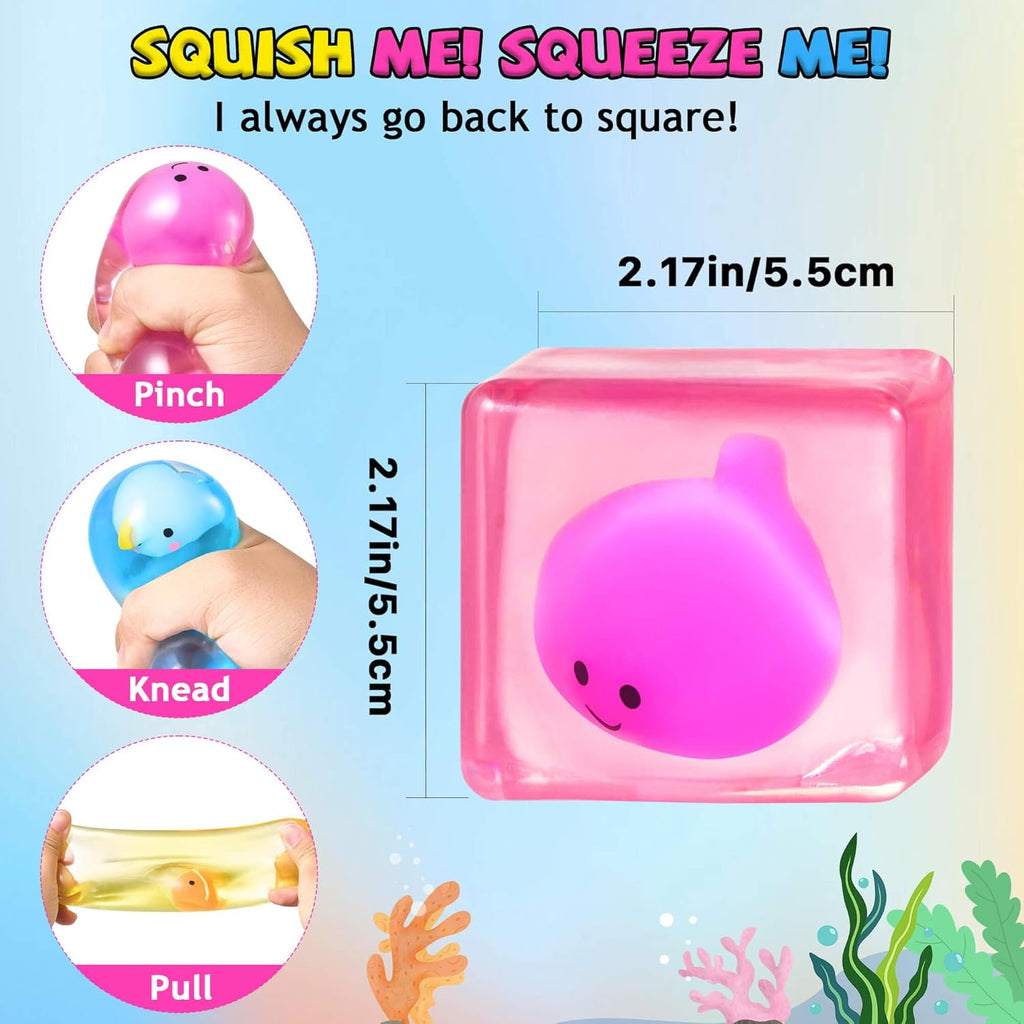 Stress Cube Fidget Toys Adults - Sensory Toys for Kids with Autism Stress Balls for Adults Squishy Toys for Anxiety Squeeze Fidgets for Teens Stress Relief Gifts Easter Basket Stuffers