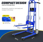 Goodyear Material Lift Winch Stacker, Pallet Truck Dolly, 330 Lbs 40" Max Lift w/ 8" Wheels, Swivel Casters [Patent Pending]