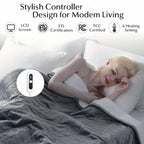 Heated Blanket Throw Size, Soft and Cozy Electric Heating Blanket for Bed, Automatic Safety System 6 Heating Levels & 4 Hours Auto-Off, 50" x 60" Dark Grey