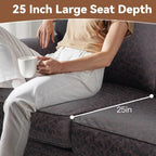 Rivet Couch,Living Room Sets,Mid-Century Couch, Solid Wooden Frame for Living Room,Vintage Couches (Brown, Loveseat+3 Seater)