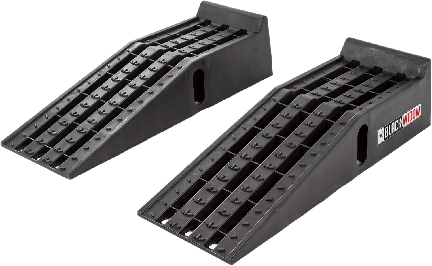 Black Widow Plastic Car Service Ramps - Lifts Vehicles 6.25" H for Maintenance or Oil Changes - Each Ramp is 12" W and 10,000 lbs. Capacity Per Pair-Pack of Two