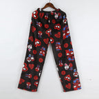 Maioloq Halloween Cartoon-Pyjamas, niedliche Hauspyjamas mit Ganzkörperdruck, lässige Schlafhose