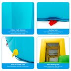 BOUNTECH Inflatable Water Slide, 6 in 1 Giant Water Park for Outdoor with Dual Slides for Racing Fun, Climbing Wall, Blow up Water Slides Inflatables for Kids Backyard Party Gifts (Without Blower)