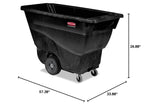 Rubbermaid Commercial Products Tilt Dump Truck, 450 lbs 1/2 Cubic Yard Heavy Load Capacity with Wheels, Black, Trash Recycling Cart for Construction/Commercial/Industrial Transportation