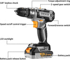Power Drill Cordless: DEKO PRO Cordless Drill 20V Electric Power Drills Set Tool Drills Cord-less Set with Battery and Charger