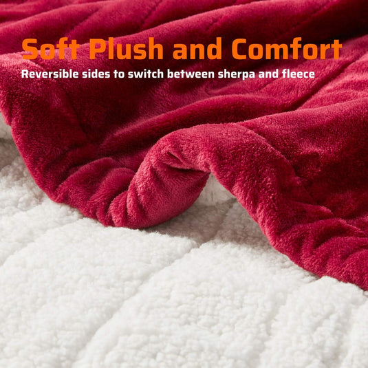 Sherpa Soft California King Electric Blanket with Dual Controls, Heating Blankets | Washable | 1-10 Hour Automatic Shut Off | Double Zone, 6 Heat Settings | 100" x 94" Grey