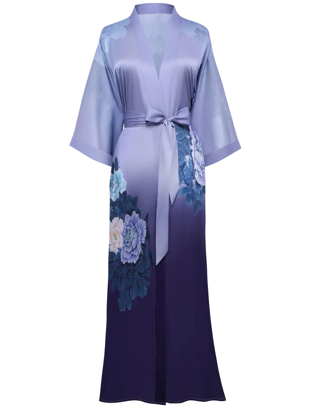 PRODESIGN Kimono Robe for Women - Long Satin Sleepwear Silky Kimono Cover-Up Nightgown Japanese Bathrobe Loungewear Blouse