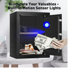 3.0 Cubic Feet Large Safes for Home Use Fire and Water proof, Digital Security Safe with Key and Combination, Home Safes Water and Fireproof for Firearm Medicine Money Valuables