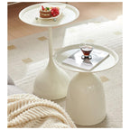 Side Coffee Table Set, Living Room Small Round End Table, Metal Nesting Tables Pedestal Tables Sofa Side and Bedside Console Table, Matt Black (Black)