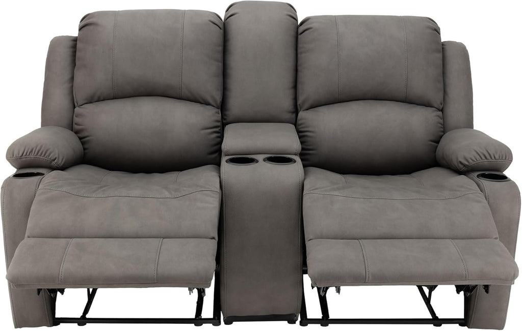 65"" Powered Wall Hugger Reclining RV Theater Seats | Double Recliner RV Sofa & Console | RV Couch | Wall Hugger Recliner | RV Theater Seating | RV Furniture (Slate), CC-PMOD65