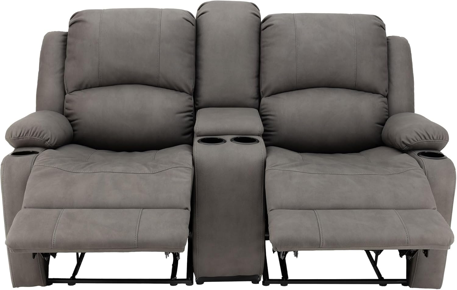 65"" Powered Wall Hugger Reclining RV Theater Seats | Double Recliner RV Sofa & Console | RV Couch | Wall Hugger Recliner | RV Theater Seating | RV Furniture (Slate), CC-PMOD65