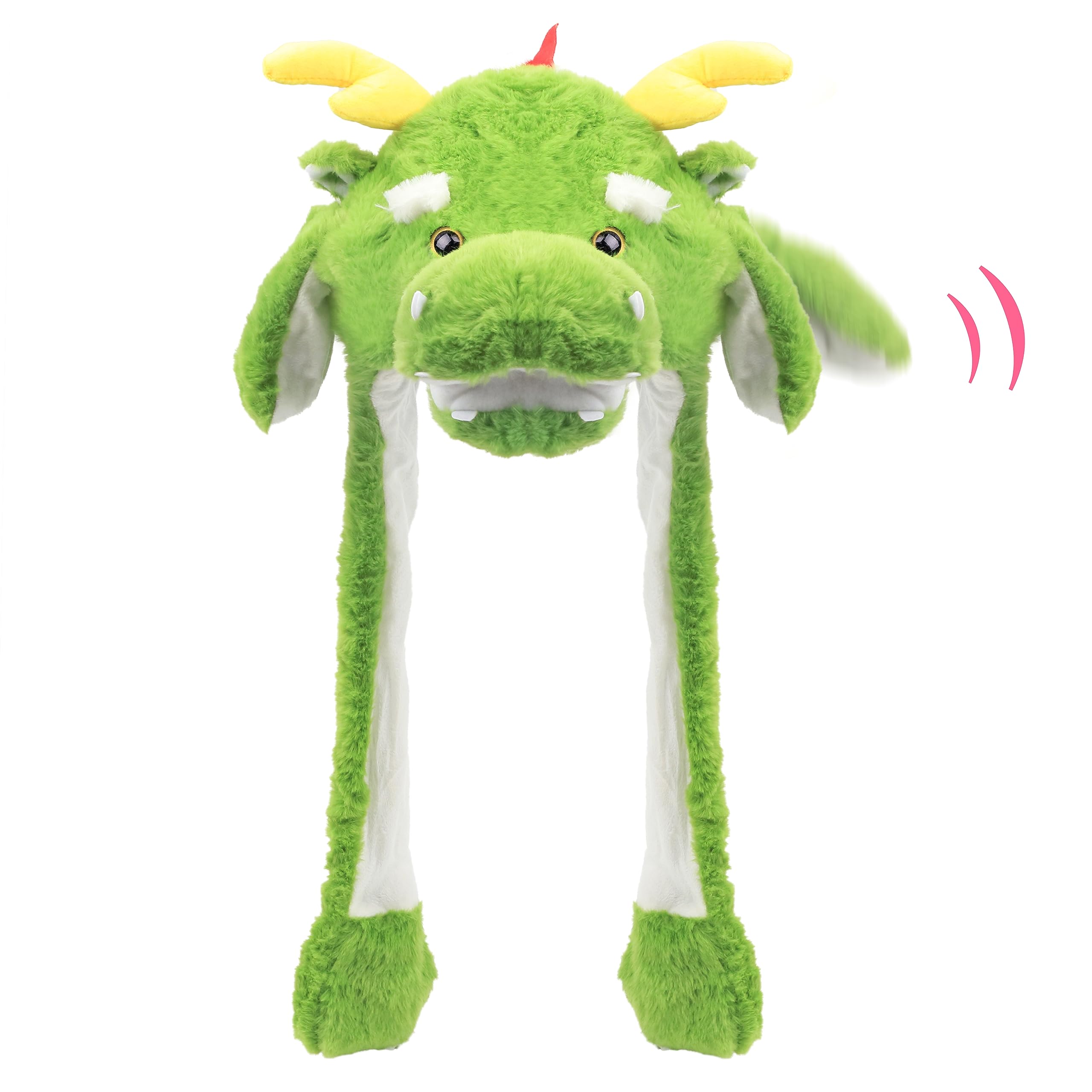 Animal Hat with Ears Moving Jumping Pop Up Beating Hat Plush Holiday Cosplay Dress Up Funny Gift for Kids