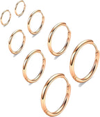 316L Surgical Stainless Steel Huggie Hoop Earrings 6mm 8mm 10mm 11mm 12mm 14mm Hypoallergenic Earrings Hoop Cartilage Helix Lobes Hinged Sleeper Earrings For Men Women