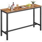 Mr IRONSTONE 47 inch Bar Table, White Pub Table Kitchen Dining Coffee Table High Writing Computer Table with MDF Top Covered with Laminate Marble (Indoor USE ONLY)