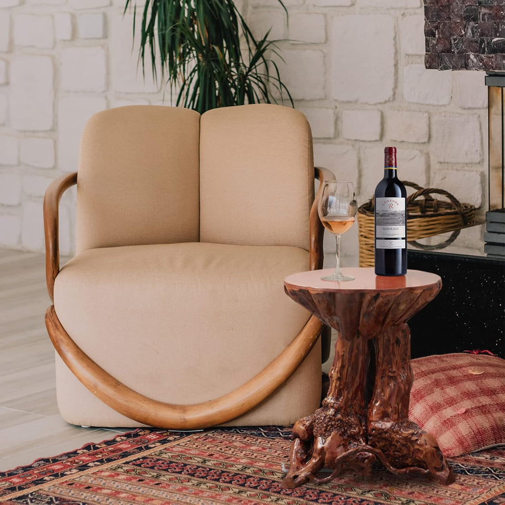 Aotea Crafts Rustic Azalea Tree Stump/Root End Table | Unique Wood Root Log Side Table | Reclaimed Primitive Round Natural Live Edge Coffee Table/Stool | Log Cabin Home Decor Furniture