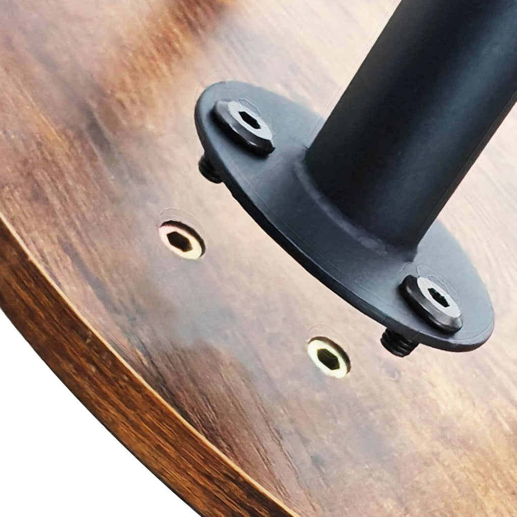 Round Side Table for Small Spaces-16inch Brown Wood Top & Black Metal Tri-Leg Accent Table, Rustic Modern Nightstand End Table for Bedroom, Living Room, Balcony - Easy Assembly Farmhouse Decor