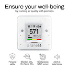 SAF Aranet4 Home: Wireless Indoor Air Quality Monitor for Office or School (CO2, Temperature, Humidity and More) Portable, Battery Powered, E-Ink Screen, App for Configuration & Data History