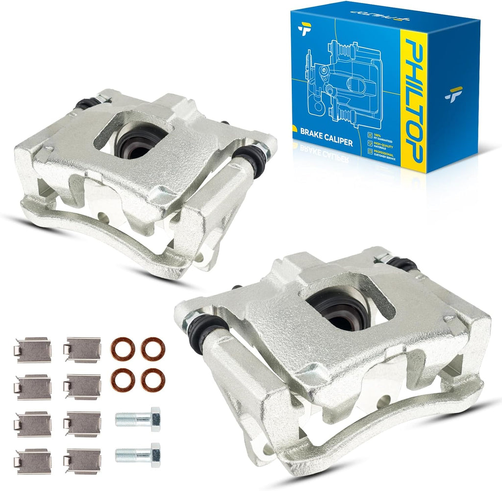 PHILTOP 18B5046 18B5047 Rear Disc Brake Caliper Assembly Fit for 2007-2017 Jeep Wrangler, 2008-2012 Jeep Liberty, 2007-2011 Dodge Nitro, 2018 Jeep Wrangler JK