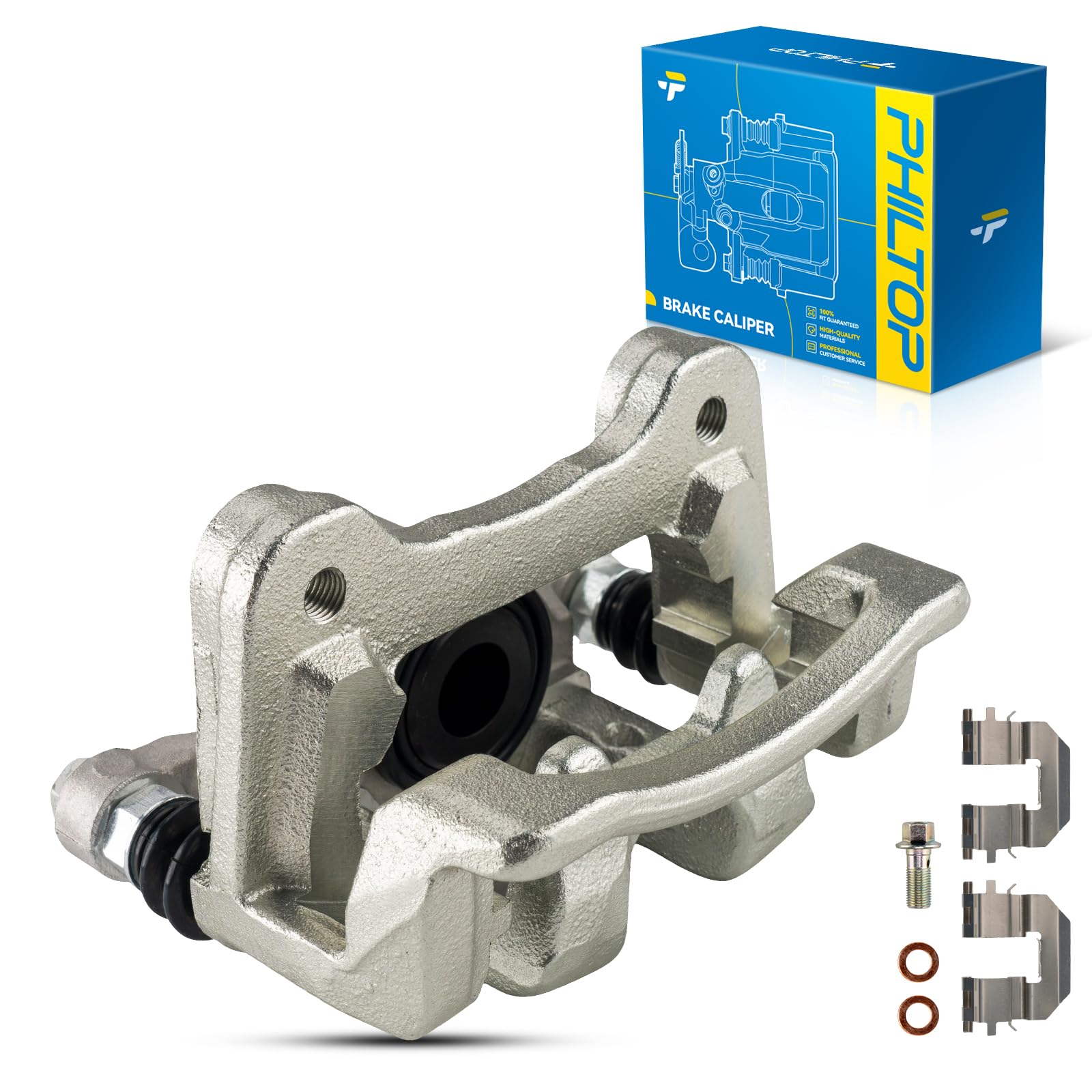 PHILTOP 18B5046 18B5047 Rear Disc Brake Caliper Assembly Fit for 2007-2017 Jeep Wrangler, 2008-2012 Jeep Liberty, 2007-2011 Dodge Nitro, 2018 Jeep Wrangler JK