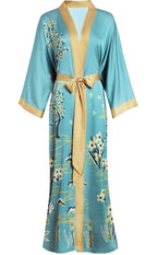 Aensso Long Soft Lightweight Silky Kimonos Robes for Women, Luxury Japanese Floral Womens Kimono Robe