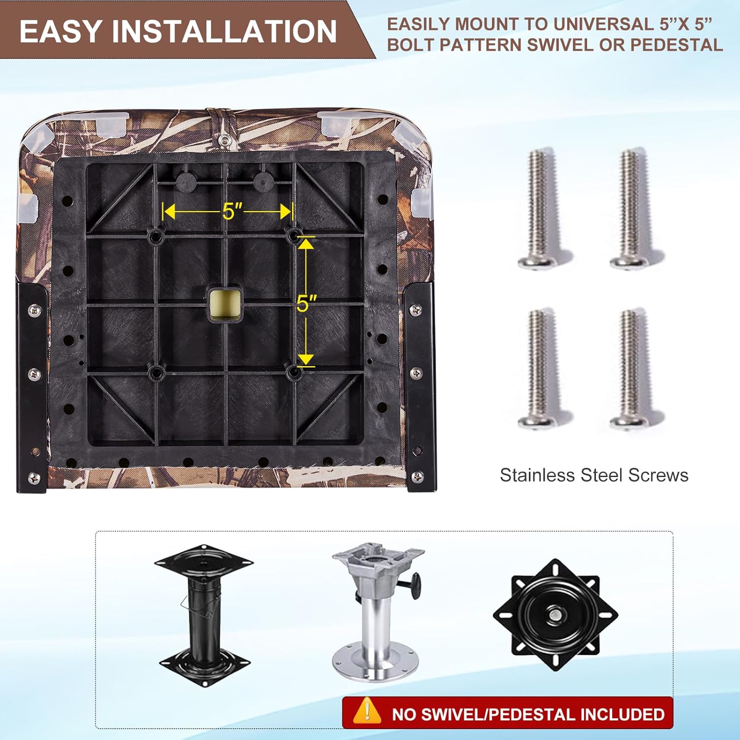 Low Back Folding Boat Seat 2pack, Fold-Down Fishing Boat Seat Camo