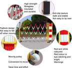 Expandable Metal Barricade, Mobile Parking Barrier Retractable Traffic Fence, Expandable Security Gate for Outdoor Road Garage,Rosso-1.2x8m