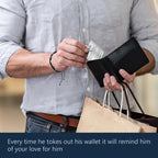 VOHIVI To My Son Bracelet from Mom,Morse Code Bracelets with Engraved Wallet Card,Adjustable Handmade Mens Beaded Bracelets easter basket stuffers