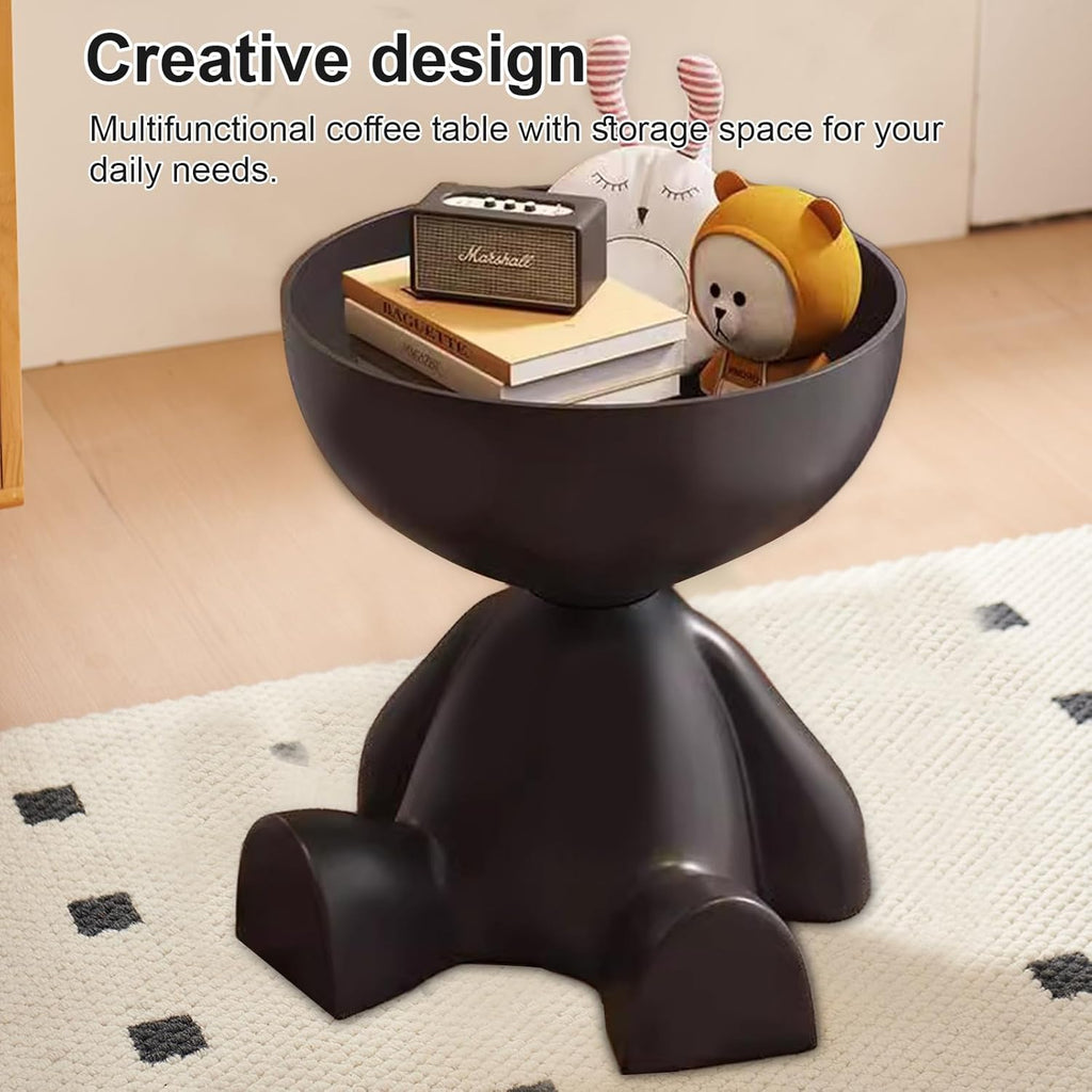 Mini Side Table, Circle Coffee Table, Nightstand, Mini End Tables Accent Living Room Bedroom Balcony Office, Bedside Home Decor for Living Room, Bedroom, Small Spaces, Easy Assembly (Black)