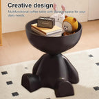 Mini Side Table, Circle Coffee Table, Nightstand, Mini End Tables Accent Living Room Bedroom Balcony Office, Bedside Home Decor for Living Room, Bedroom, Small Spaces, Easy Assembly (Black)