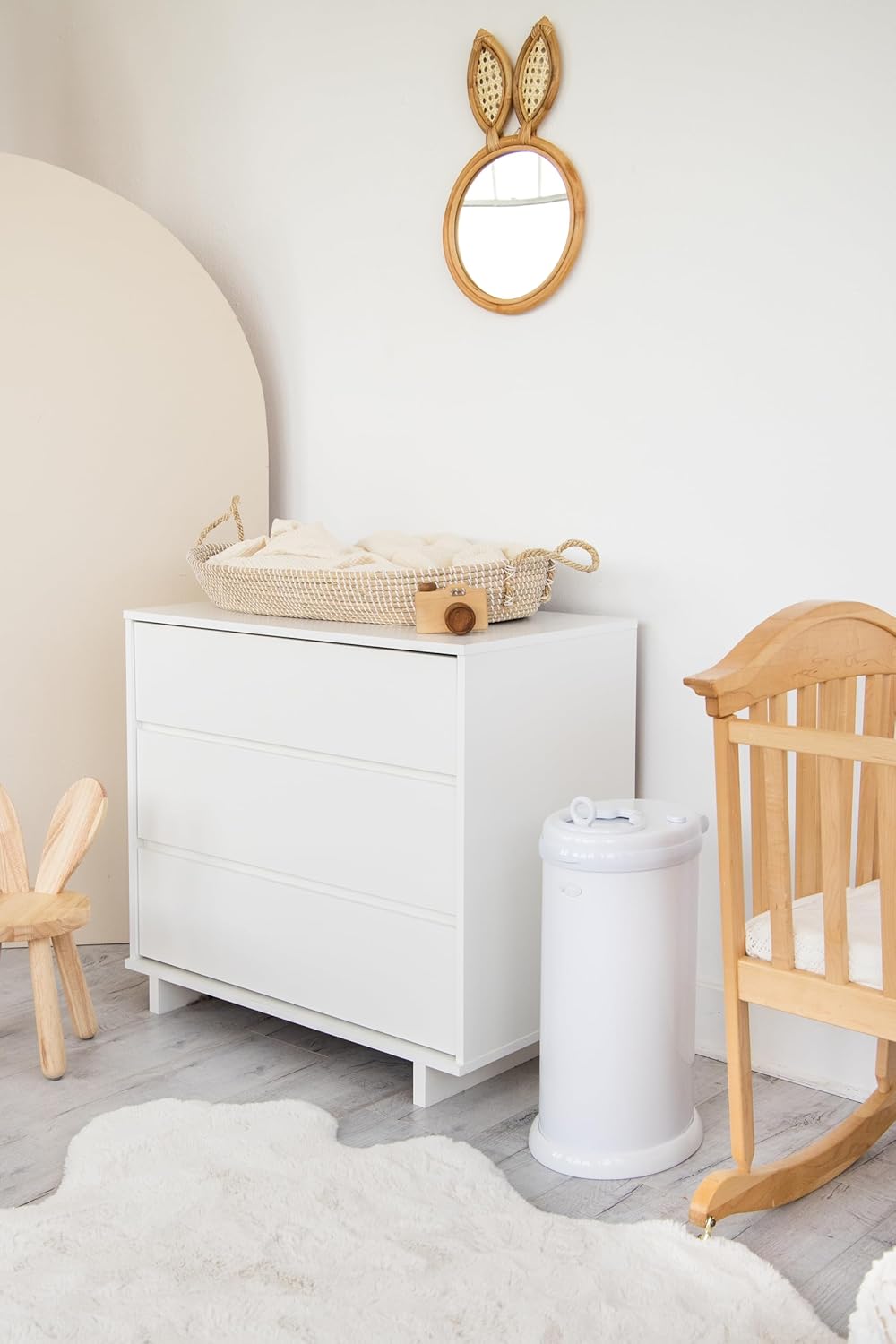 Ubbi Steel Diaper Pail, Odor Locking, No Special Bag Required, Award-Winning, Registry Must-Have, White