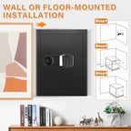 Cassaforte domestica cubica 3.0 ignifuga impermeabile, grande cassaforte ignifuga con borsa per documenti ignifuga, tastiera digitale e ripiano removibile, cassaforte personale per denaro, gioielli, documenti e oggetti di valore