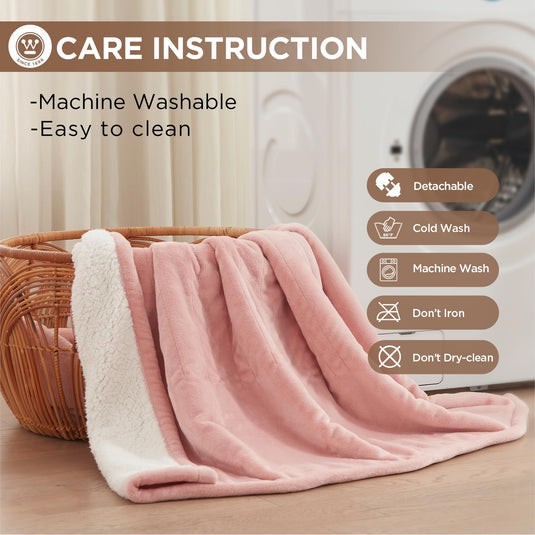 Westinghouse Heated Blanket Queen Size, Soft Flannel to Sherpa Electric Blanket with 10 Heating Levels, 12 Hours Auto Off, Fast Heating Blanket, Machine Washable, 84x90 Inch, Charcoal