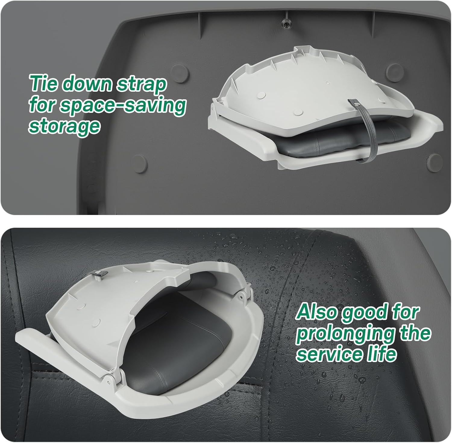 Folding Boat Seat Padded Folding Boat Chair with Backrest Marine BassJon Boat Seat (Grayshell Charcoal)