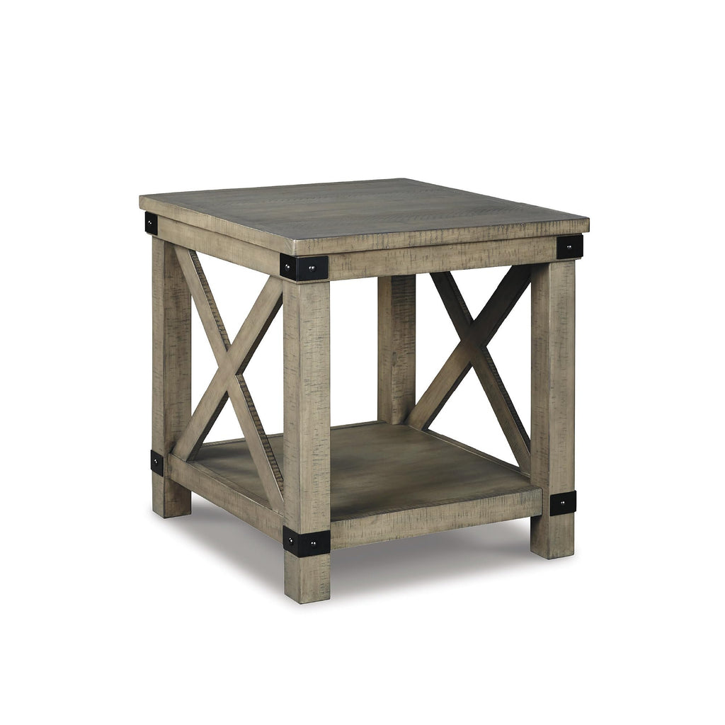 Signature Design by Ashley Carynhurst Rustic Farmhouse End Table, Whitewash