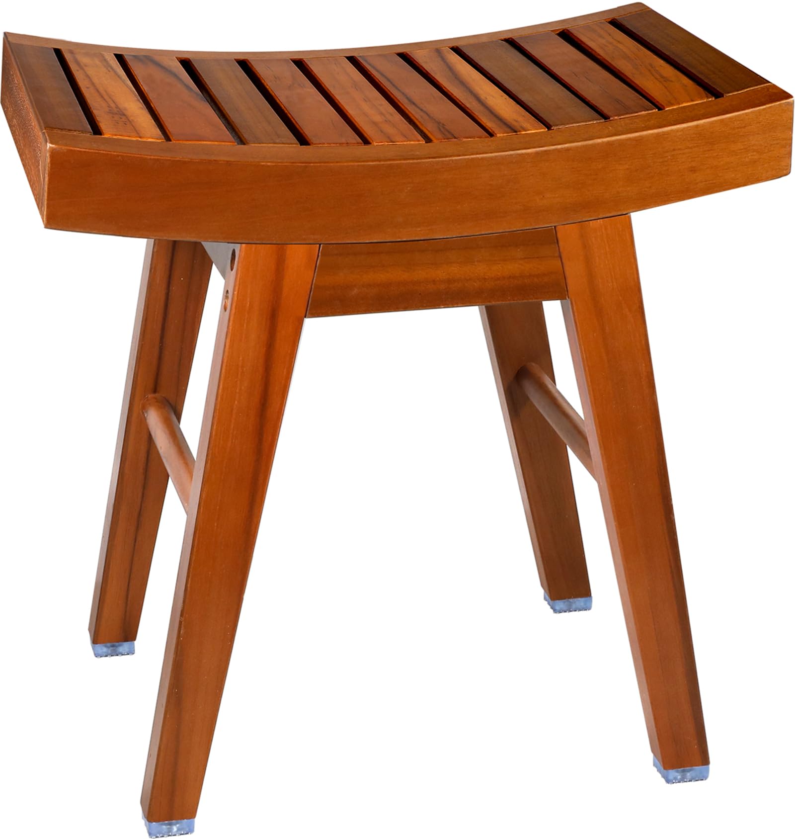 URFORESTIC Teak Shower Bench Teak Shower Stool Curved Seat
