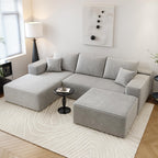 107.5" Cloud Sectional Couch with L-Shape Chaise,Modern Modular Sofa with Deep Seat, Upholstered Couches for Living Room Bedroom Apartments,No Assembly Required, (Black,Right Facing Chaise)