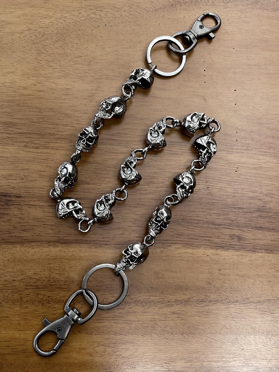 PINKPIN Trouser Chains for Men Pants Chain Jean Chains Belt Chain Biker Wallet Chain Skull Pants Chains for Men Biker Chain Punk Heavy Skull Goth Accessories