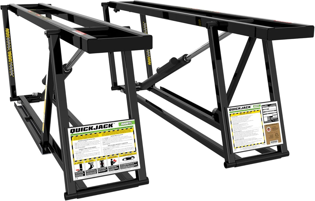 QuickJack Bundle - 6000TL Portable Car Lift, Wall Hangers & Pinch-Weld Blocks, ALI Certified, 6,000-lbs. Capacity, 110V Power Unit, Car Lift for Garage, Shop, & Mechanic