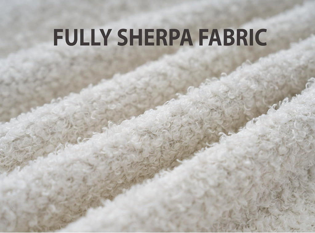 VanAcc Sleeper Sofa, Sofa Bed- 2 in 1 Pull Out Couch Bed with Storage Chaise for Living Room, White Sherpa Couch