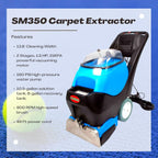 SM350 Commercial Carpet Extractor & Spotter Machine, 13.8" Cleaning Width, 160 PSI, 10.5-gal Water Tank, 8-gal Sewage Tank, 49 Ft Power Cord, with Upholstery Tool