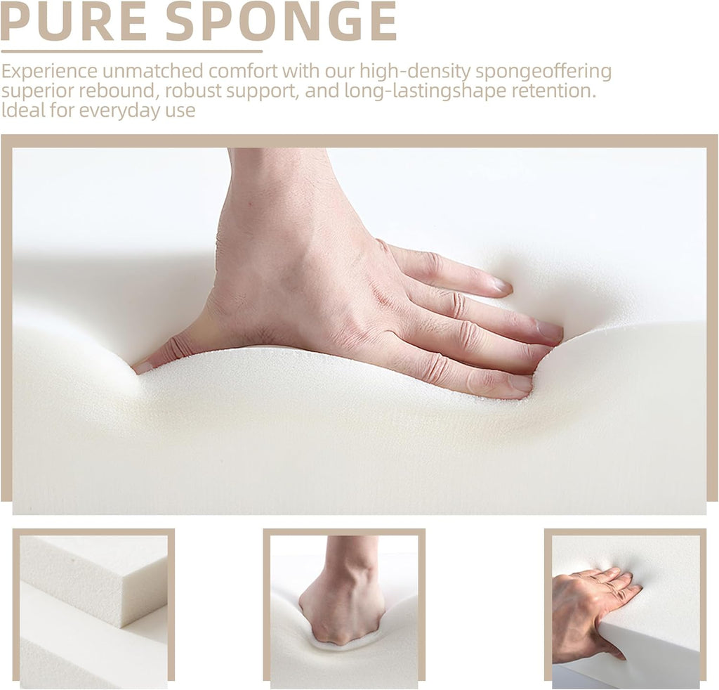 Sectional Couches for Living Room, 5 Seat Sofa Couch with Corduroy Fabric, L-Shaped Cloud Sofa Set with 5 Pillows, No Assembly High-Density Sponge Sofa for Apartment, Black