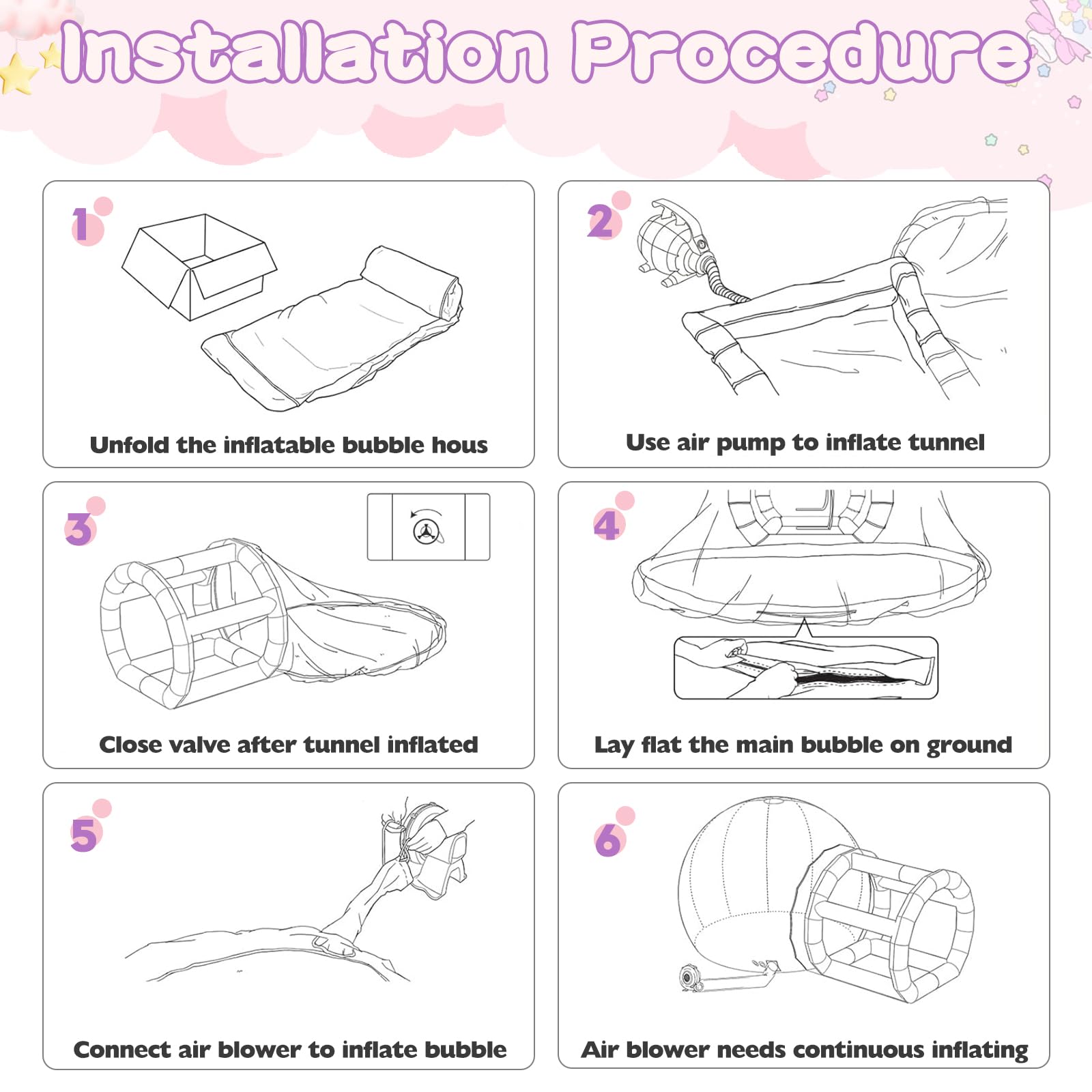 14,5FT aufblasbares Bubble House Doppel-Jumper-Dom für Kinder, PVC aufblasbares Doppel-Lagen-Bubble-Hauszelt mit Tunnel, Bubble-Ballonhaus mit Gebläse, Luftpumpe für Party