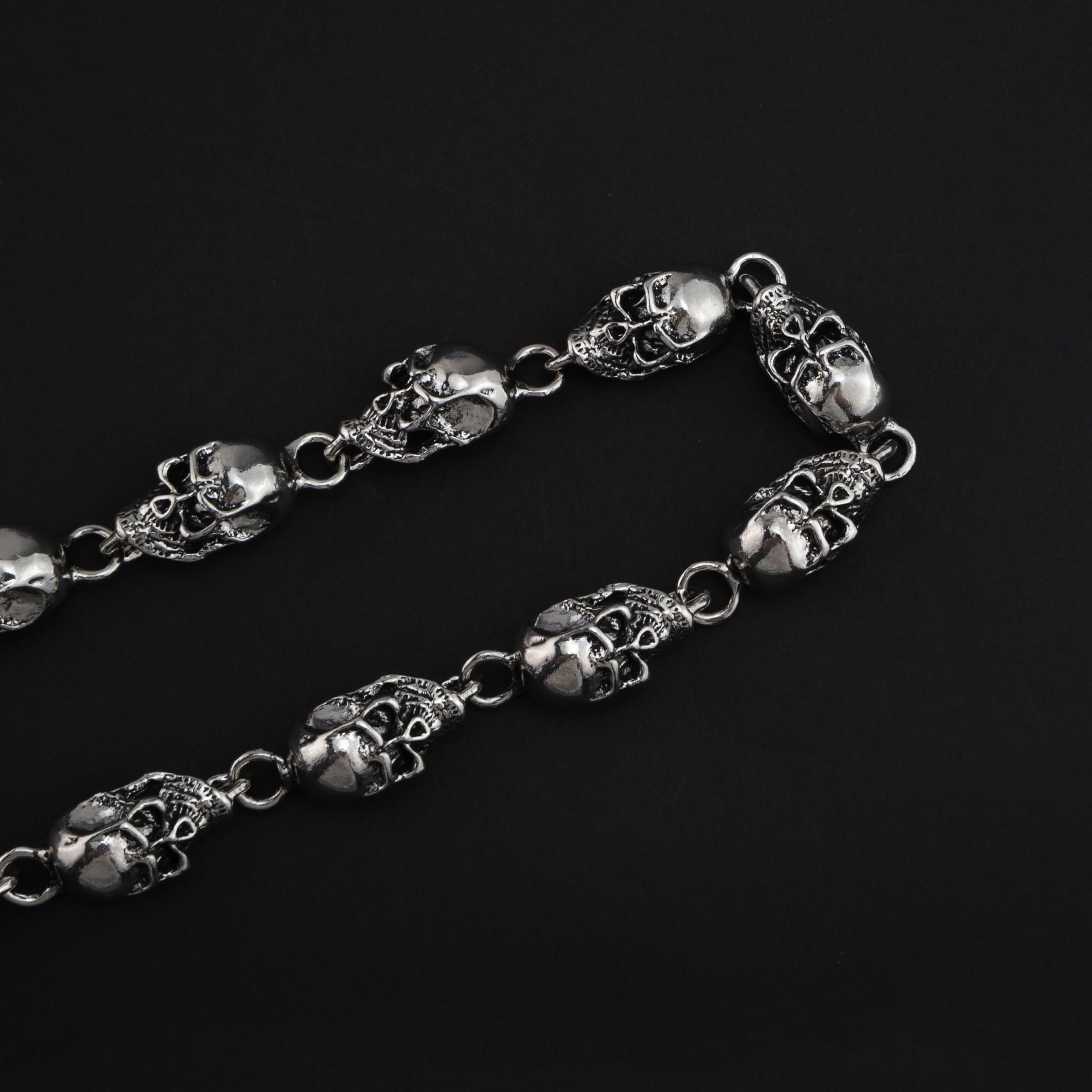 Chaîne de portefeuille Ikacvb Punk lourde avec crâne, chaîne de pantalon pour hommes, chaînes de motard cool, chaînes antivol pour portefeuille, cadeaux pour hommes, accessoires gothiques avec crâne, petits cadeaux pour hommes