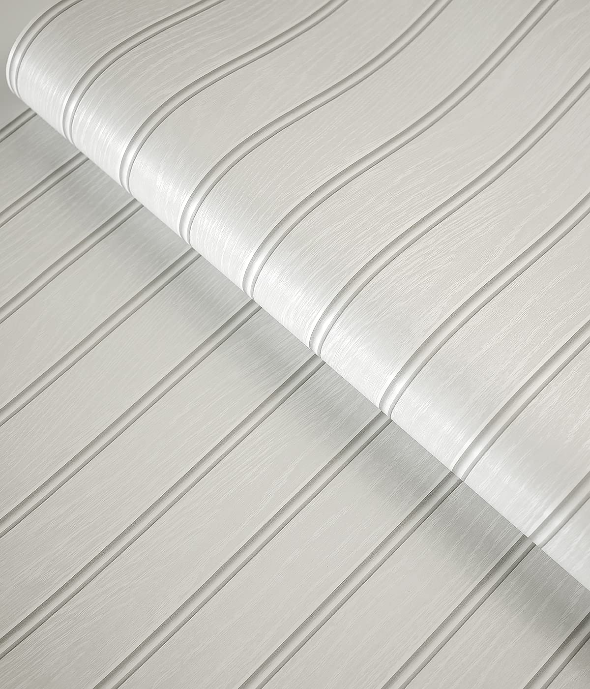 کاغذ دیواری NextWall Pearl Gray Faux Beadboard قابل چسباندن و جدا شدن