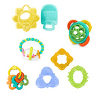 Bright Starts Little Shakers 6pc Gift Set, Easy-Grasp Oball Technology, Baby Rattles, Balls and Teethers, On-The-Go Toys, Lightweight, Unisex, Newborn+