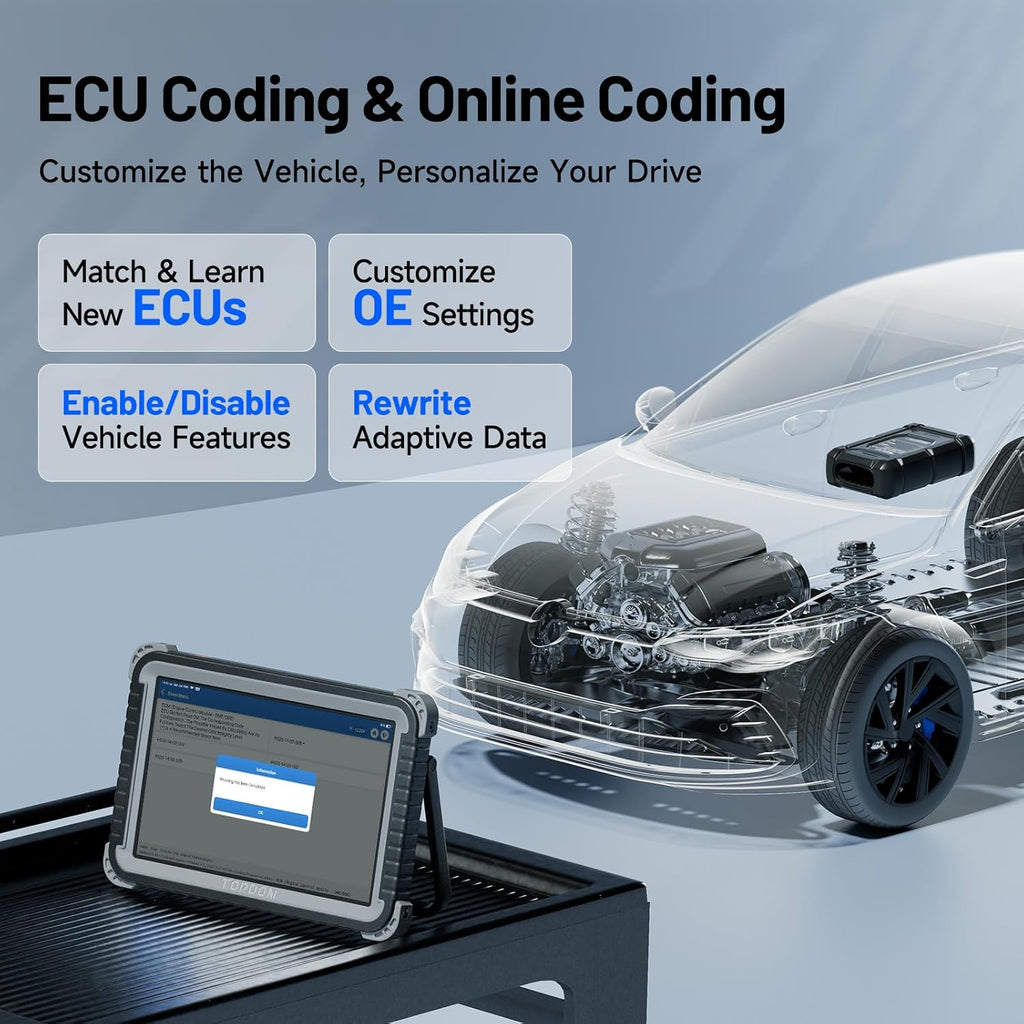 TOPDON Phoenix Plus 2, ECU Coding TOPDON Scanner V2.0, Bidirectional Scan Tool, Topology Map, CANFD, High-End OEM Full System, 42+ Service, FCA SGW AutoAuth, V.A.G Guided, 2 Years Free Update