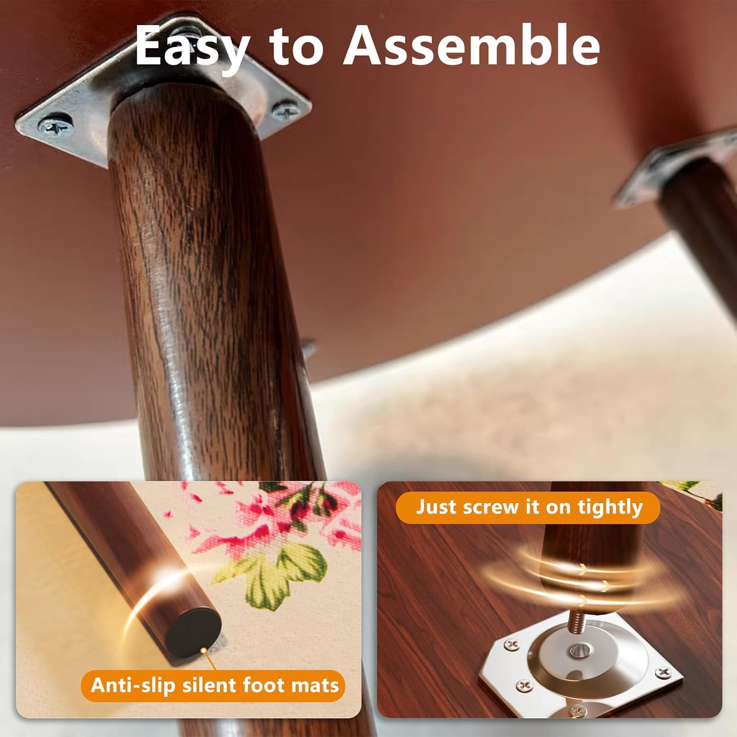 Round End Table, Small Round Drink SideTable, 3 Legged Living Room End Tables, Mid Century Modern Small Coffee Table for Bedroom Balcony Living Room (15.75" D x 18.5" H)